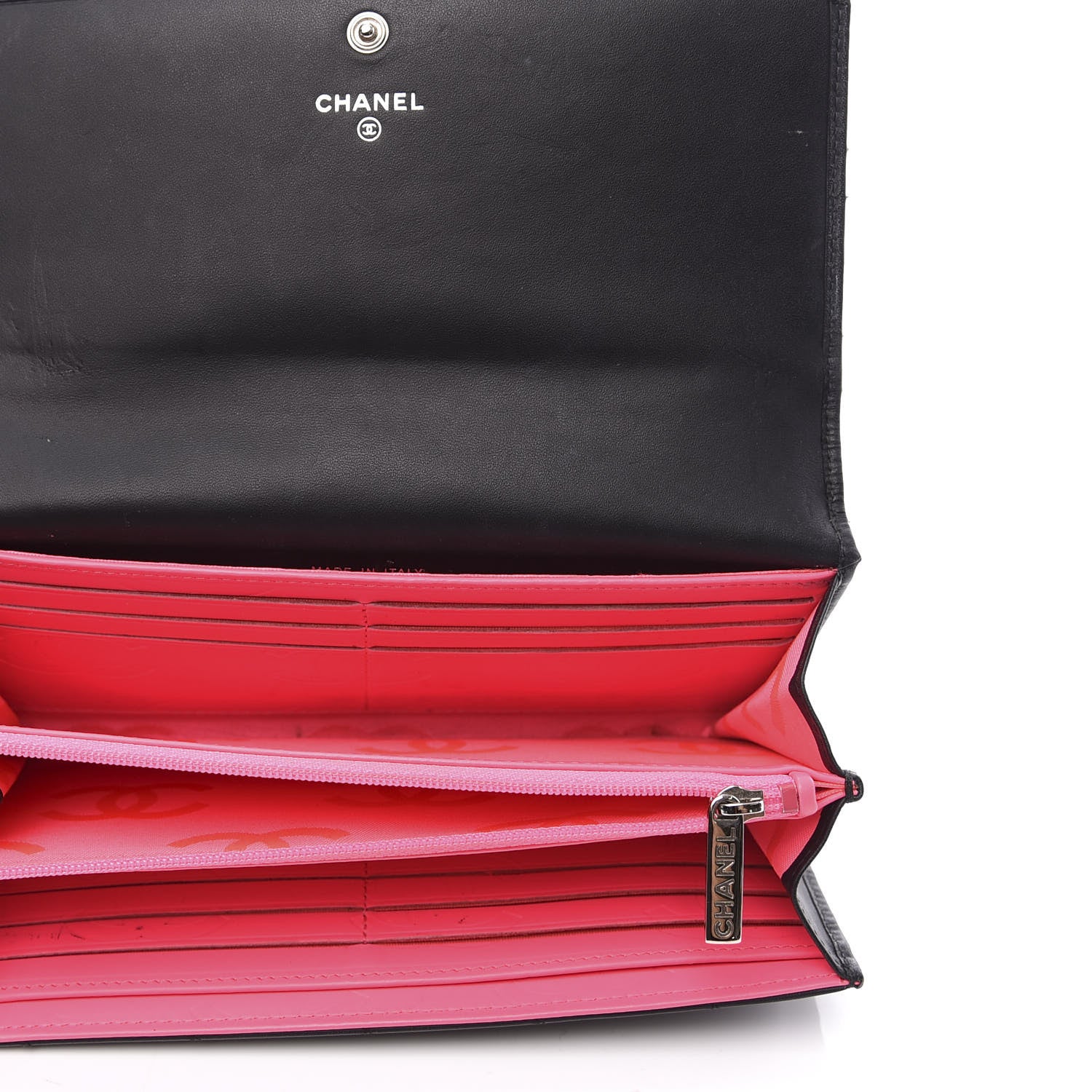 Chanel Calfskin Quilted Cambon Gusset Flap Wallet Black 4 of 11