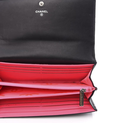 Chanel Calfskin Quilted Cambon Gusset Flap Wallet Black 4 of 11