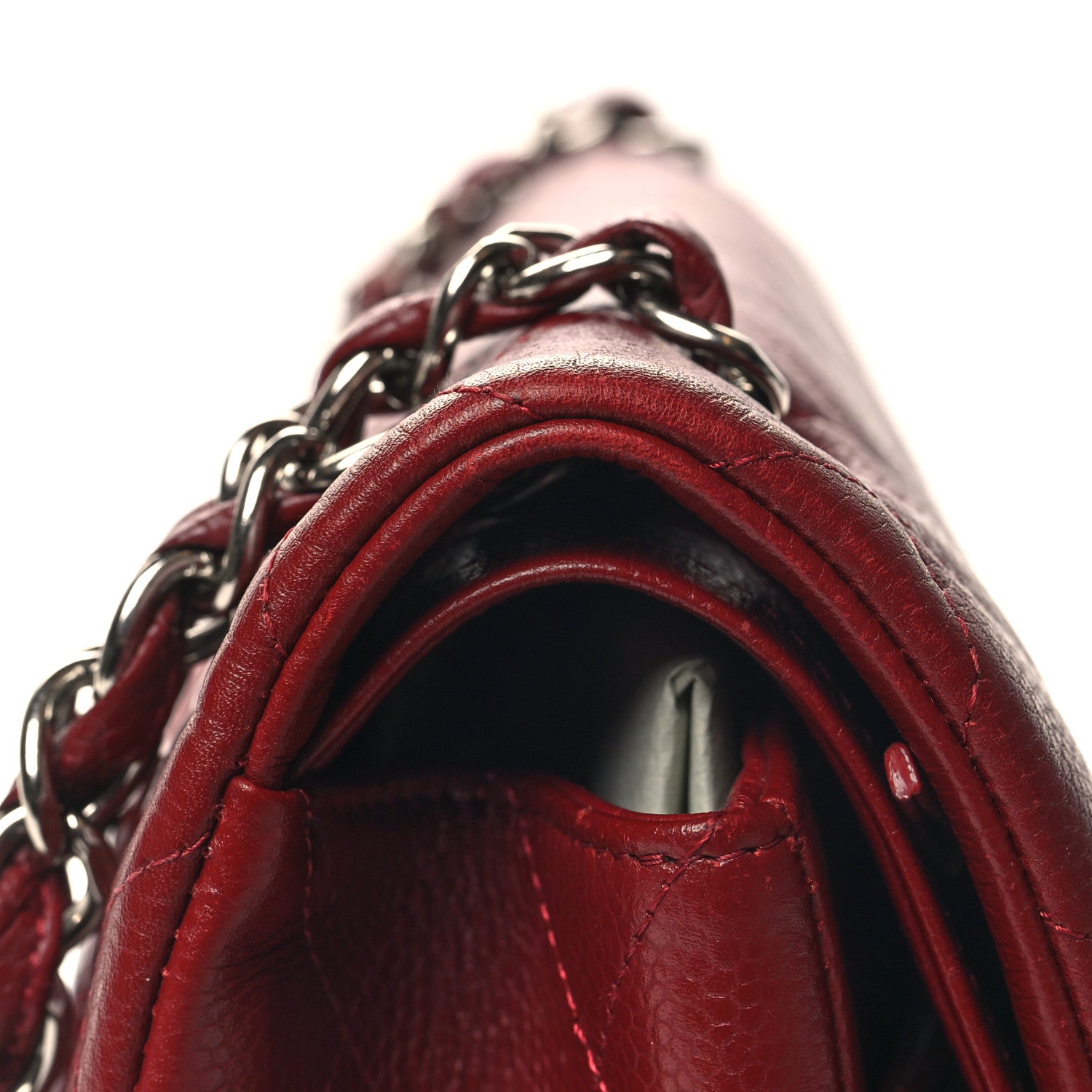 Chanel Caviar Quilted Jumbo Double Flap Dark Red 13 of 13