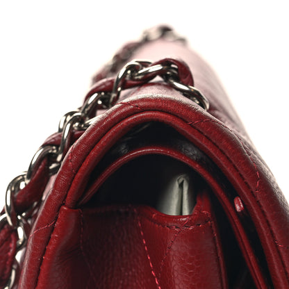 Chanel Caviar Quilted Jumbo Double Flap Dark Red 13 of 13
