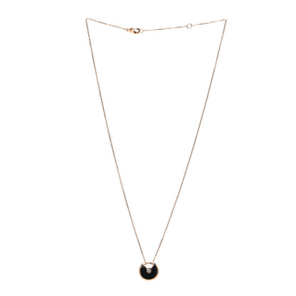 Cartier 18K Pink Gold Diamond Black Onyx XS Amulette de Cartier Pendant Necklace 3 of 7