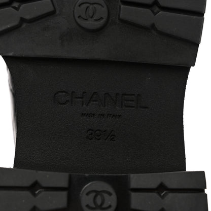 Chanel Calfskin Patent Cap Toe Quilted Short Boots 39.5 Black 7 of 11