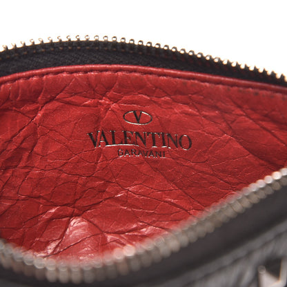 Valentino Garavani Craquele Nappa Rockstud Spike Key Pouch Black 6 of 8