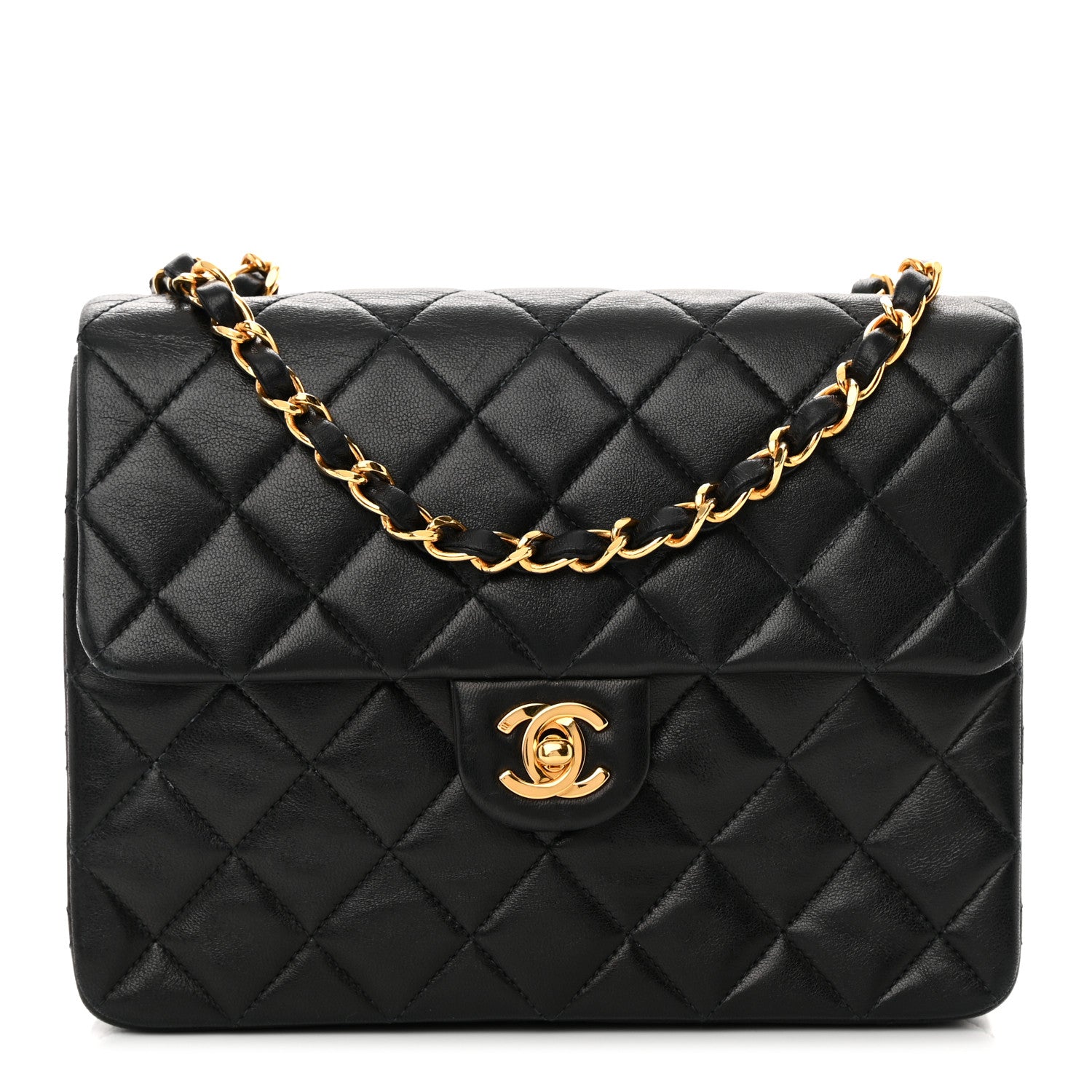 Chanel Lambskin Quilted Mini Square Flap Bag Black 1 of 13