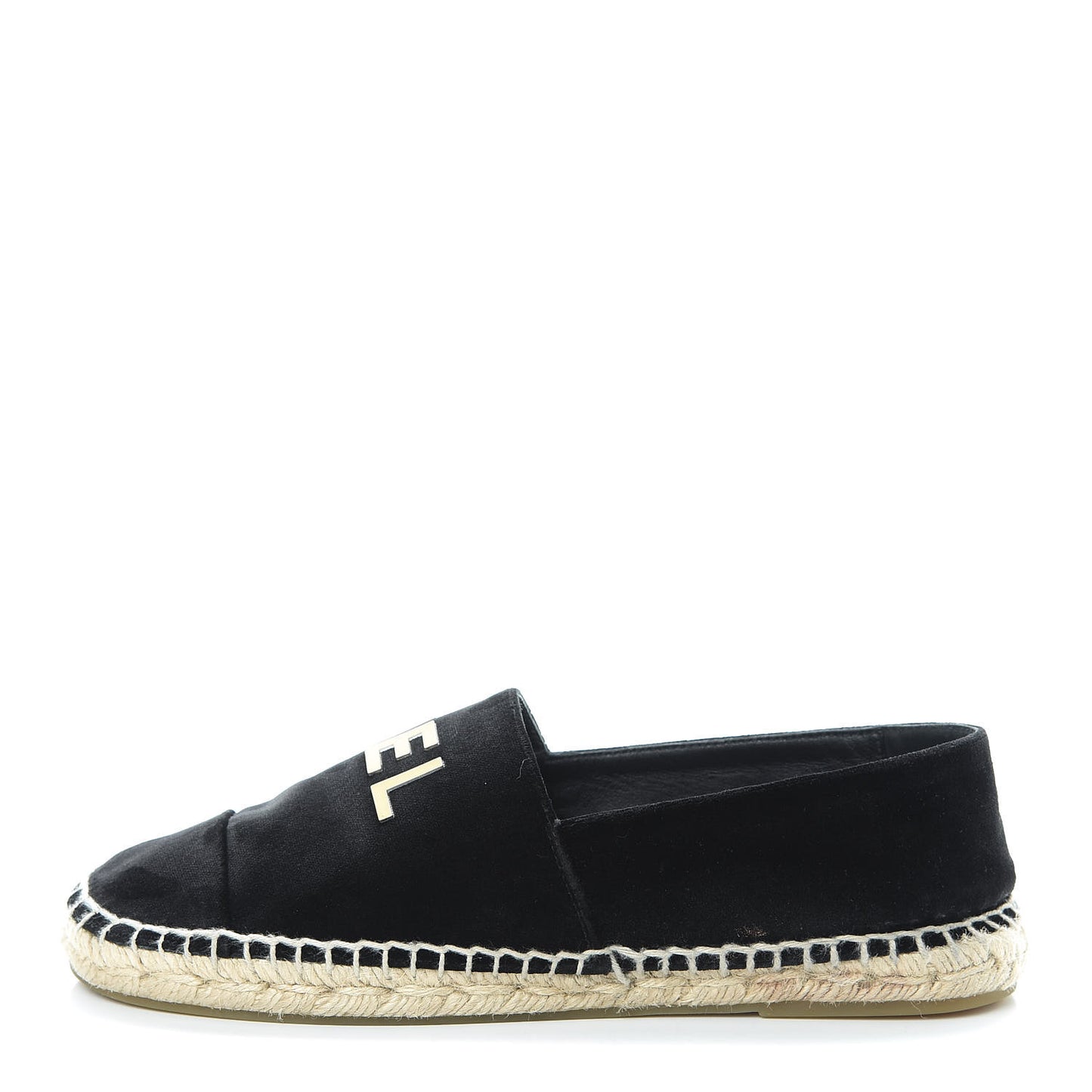 Velvet Logo Espadrilles 38 Black