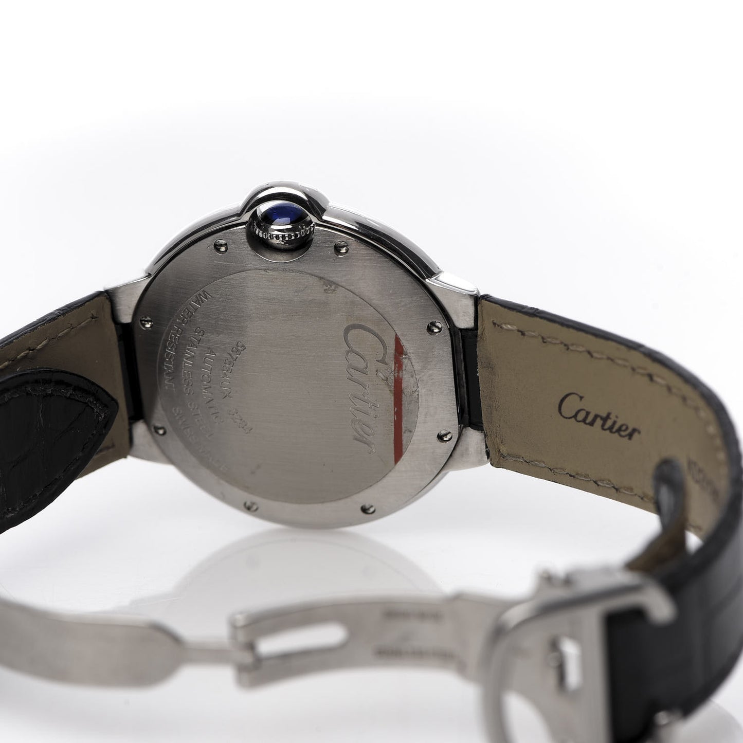 Stainless Steel Alligator 36mm Ballon Bleu De Cartier Automatic Watch