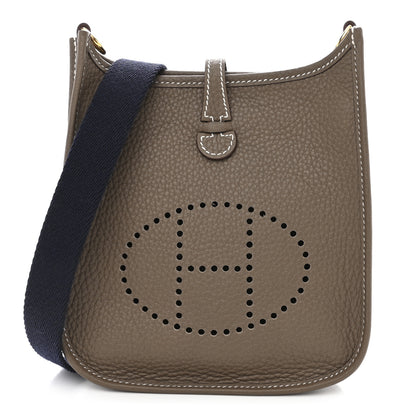 Hermes Taurillon Clemence Amazone Evelyne TPM Etoupe Bleu Indigo 1 of 11