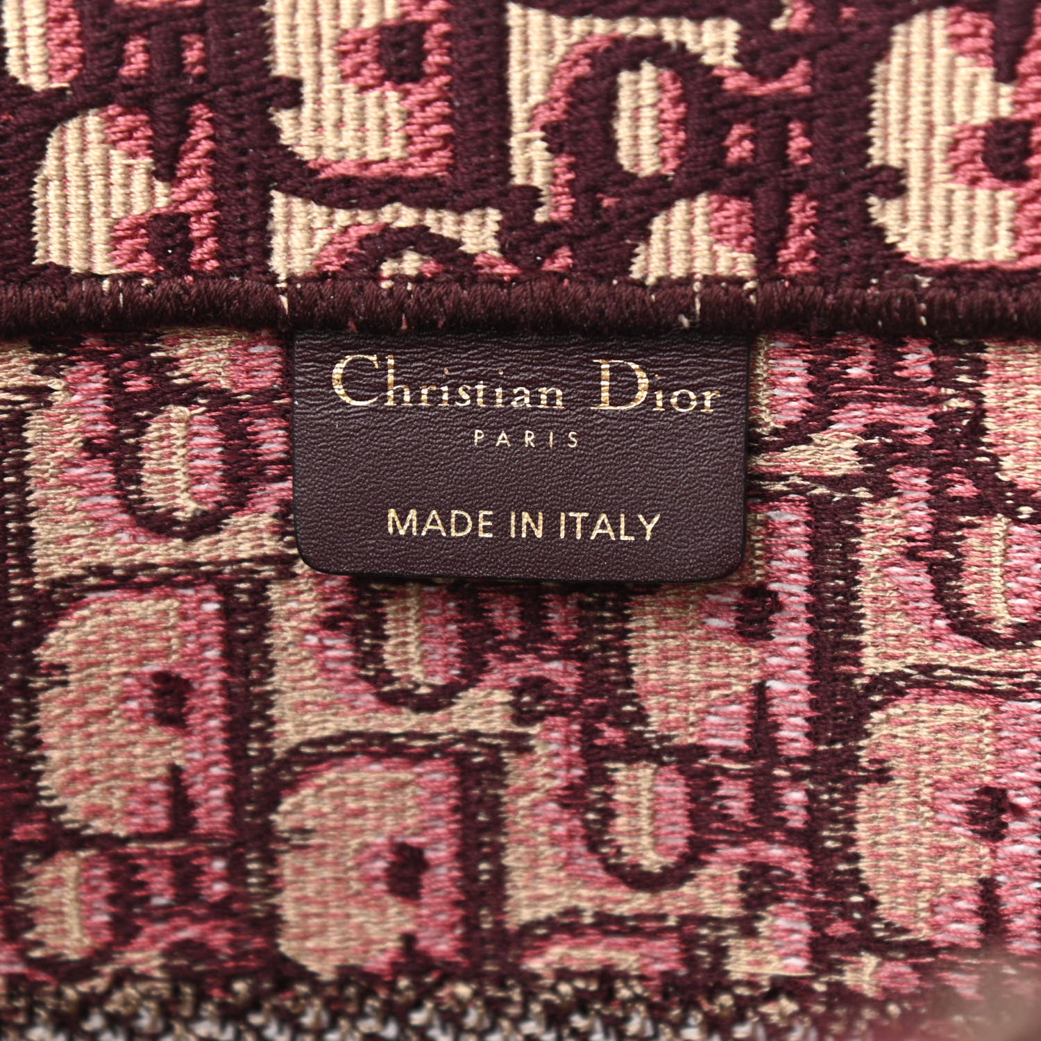 Christian Dior Oblique Medium Book Tote Burgundy Multicolor 5 of 9