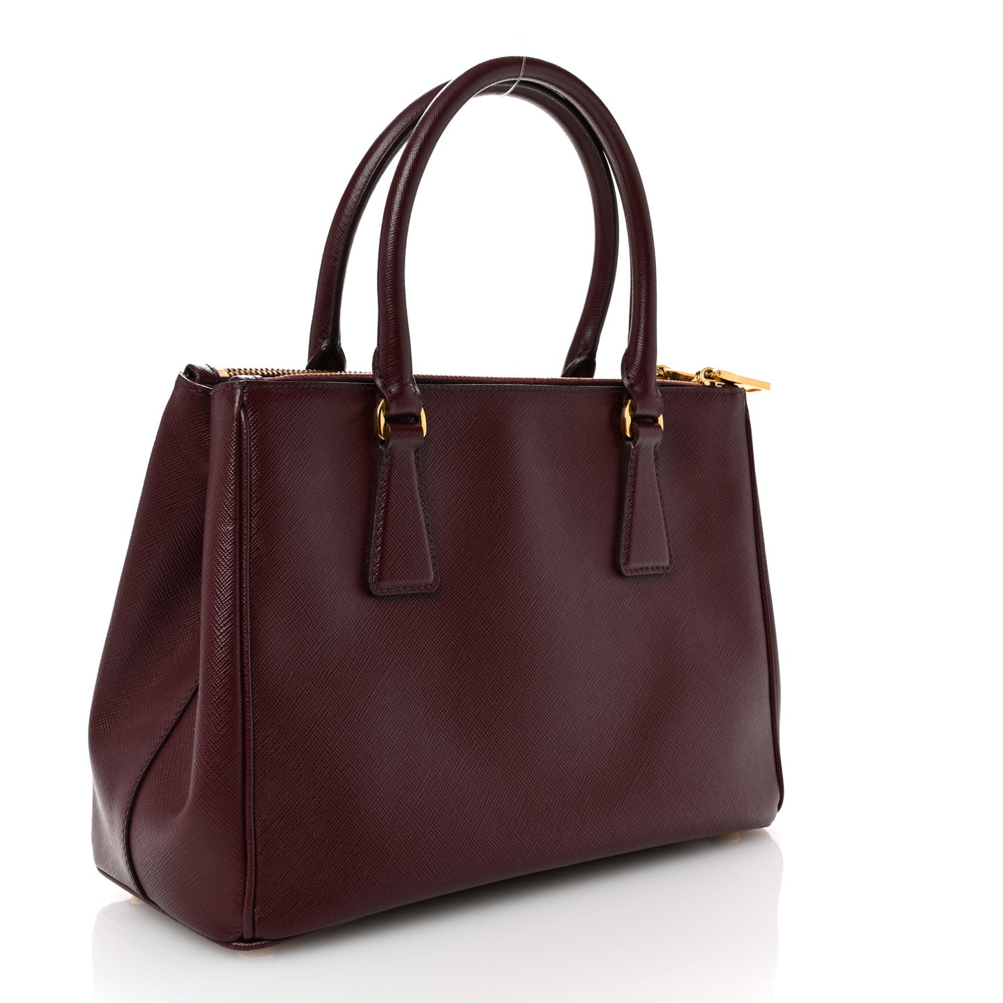 Saffiano Lux Small Galleria Double Zip Tote Cherry