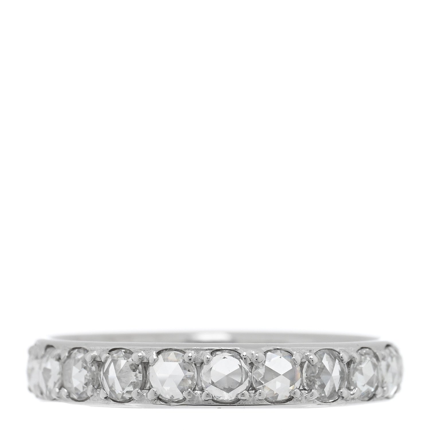 Tiffany 18K White Gold Diamond Metro Rose Cut Eternity Band Ring 58 8.5 1 of 5
