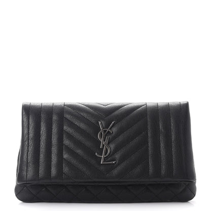 Saint Laurent Calfskin Tri-quilt Monogram West Hollywood Clutch Black 1 of 7