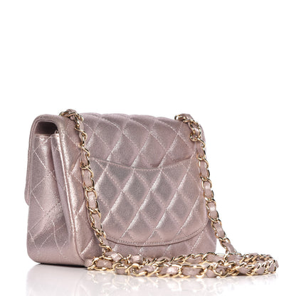 Chanel Metallic Goatskin Quilted Mini Square Flap Pink 3 of 10
