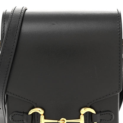 Gucci Textured Dollar Calfskin Mini Horsebit 1955 Crossbody Bag Black 8 of 16