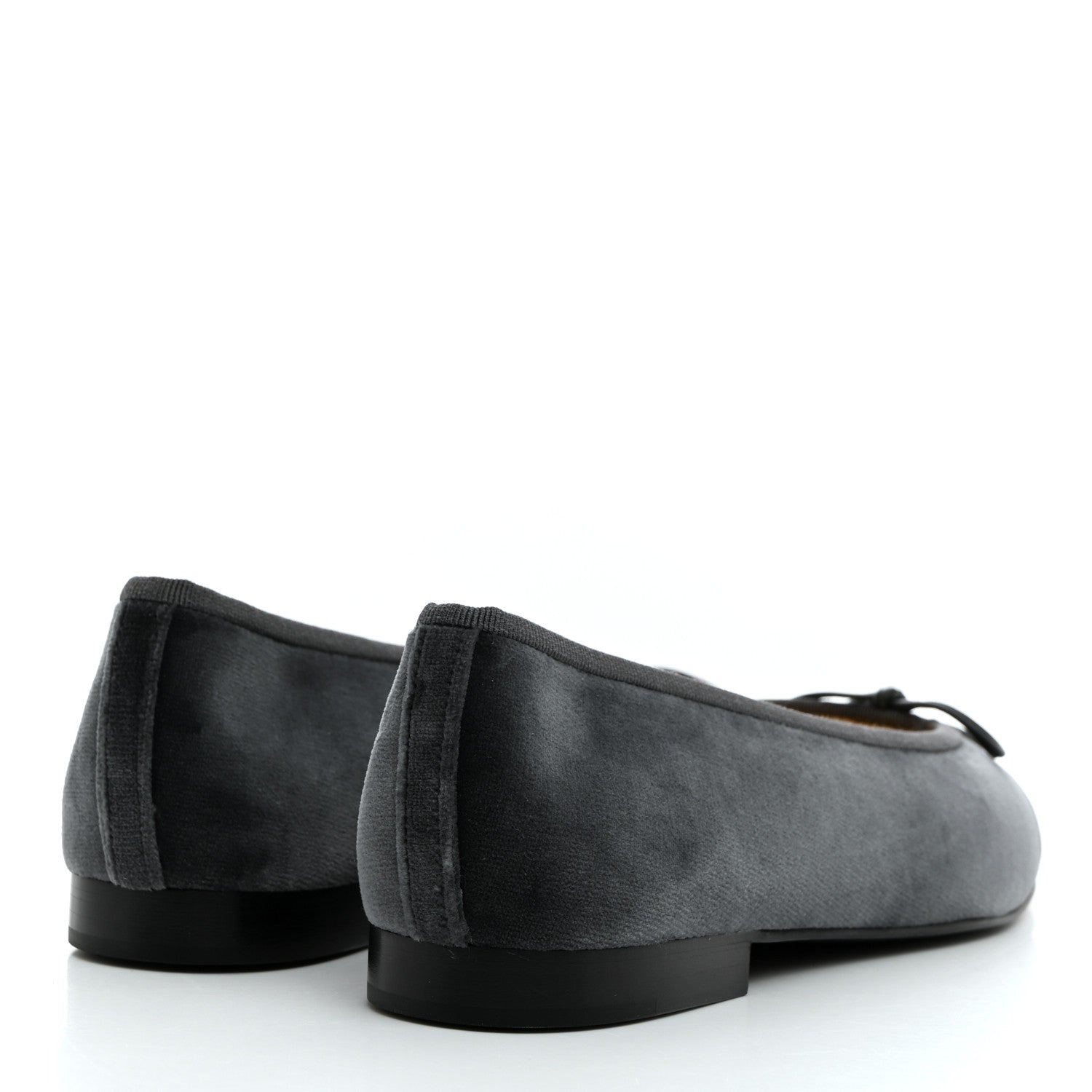 Chanel Velvet Cap Toe Ballerina Flats 39 Grey 4 of 9