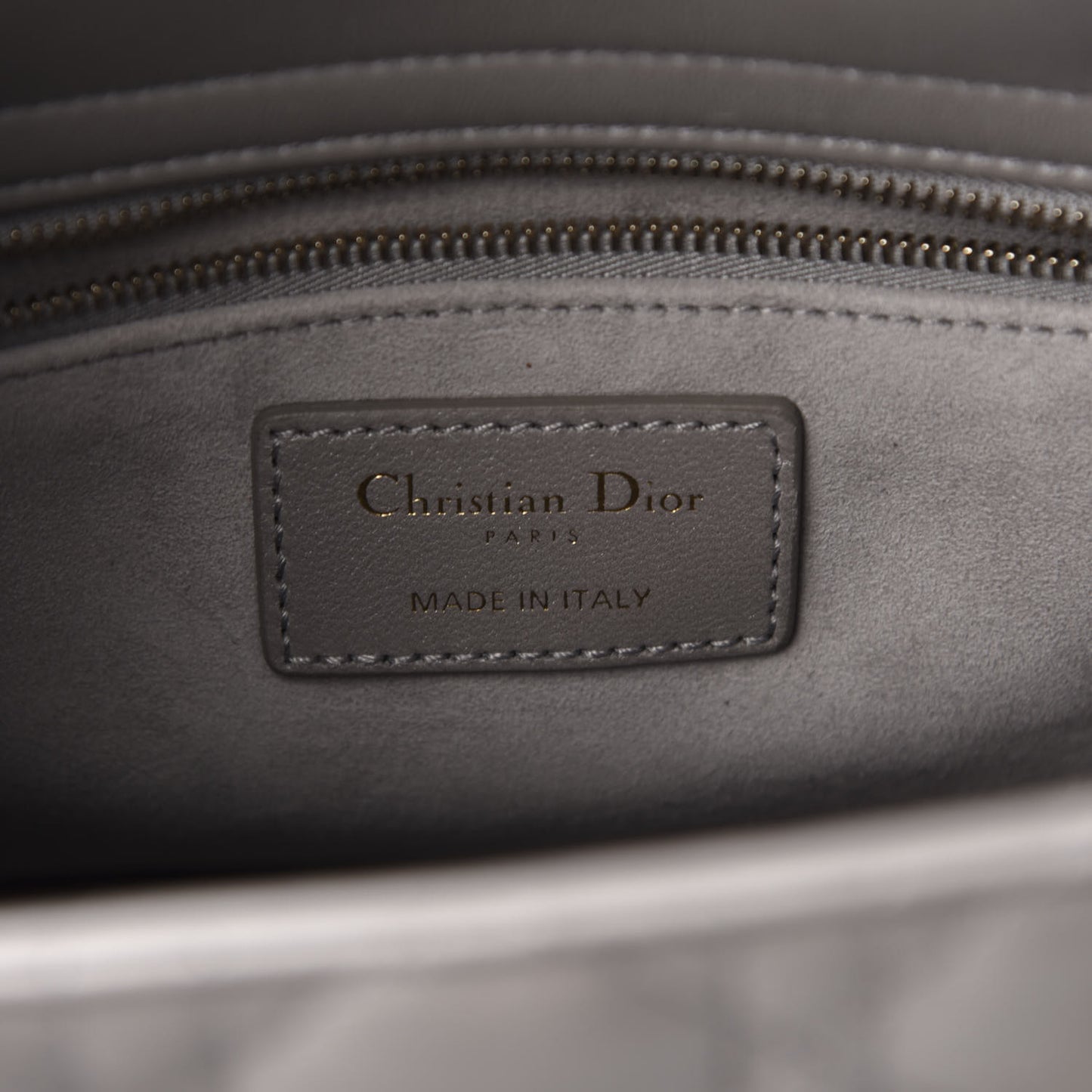 Pearly Lambskin Cannage Medium Lady Dior Grey