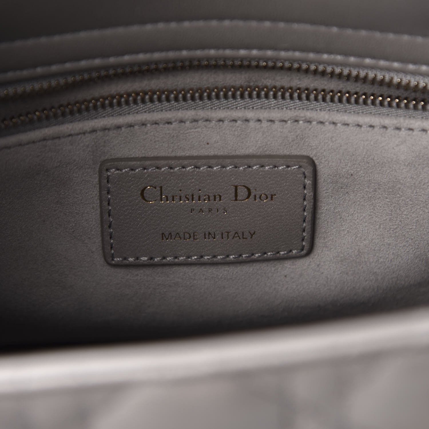 Christian Dior Pearly Lambskin Cannage Medium Lady Dior Grey 7 of 13