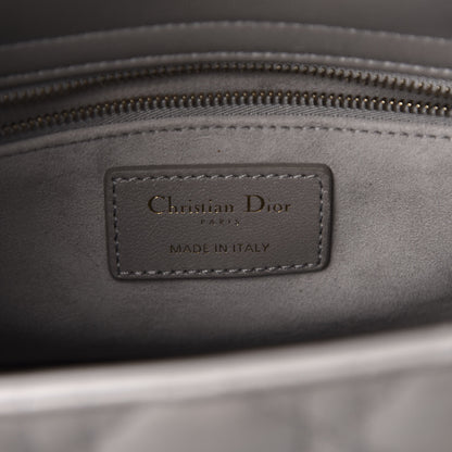 Christian Dior Pearly Lambskin Cannage Medium Lady Dior Grey 7 of 13