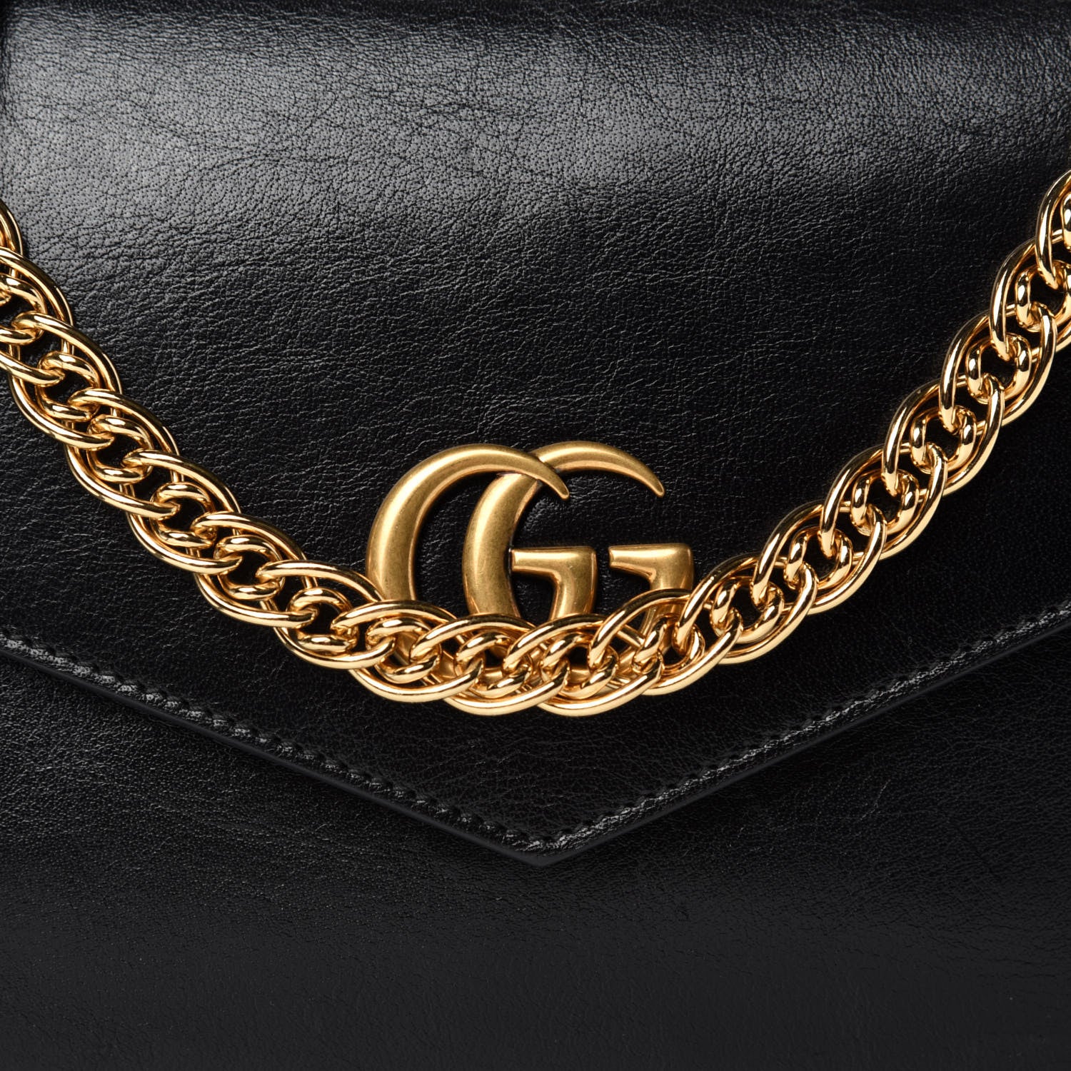 Gucci Calfskin Diagonal GG Medium Thiara Double Envelope Shoulder Bag Emerald Green Black 11 of 11