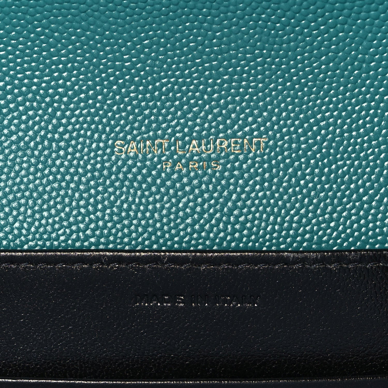 Saint Laurent Grain De Poudre Monogram Cassandra Chain Wallet Teal 6 of 9