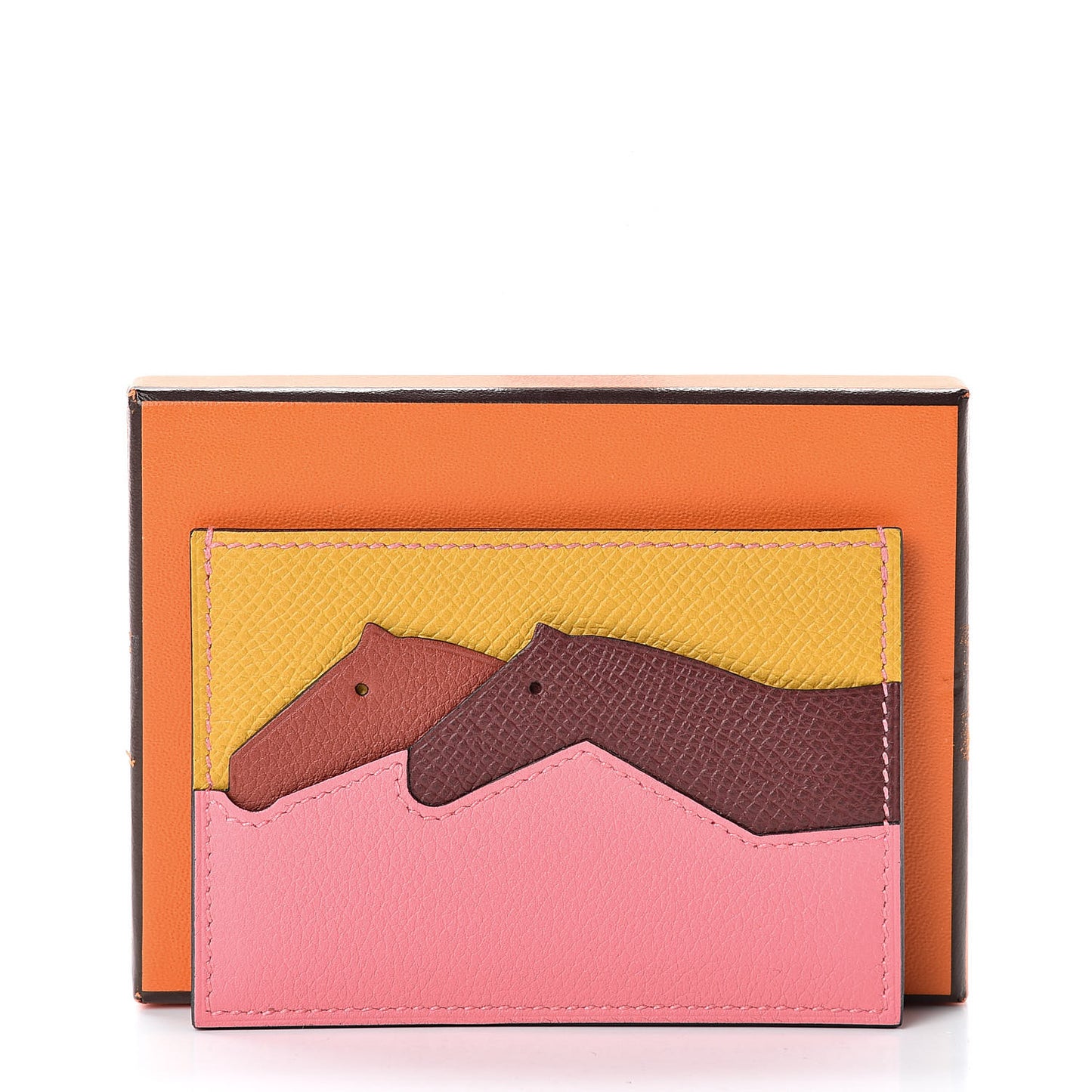 Epsom Evercolor Les Petits Chevaux Card Holder Ambre Brique Rouge H Rose Ete