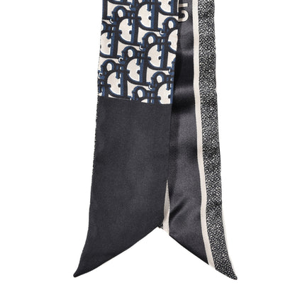 Christian Dior Silk Oblique Mitzah Scarf Blue 2 of 3