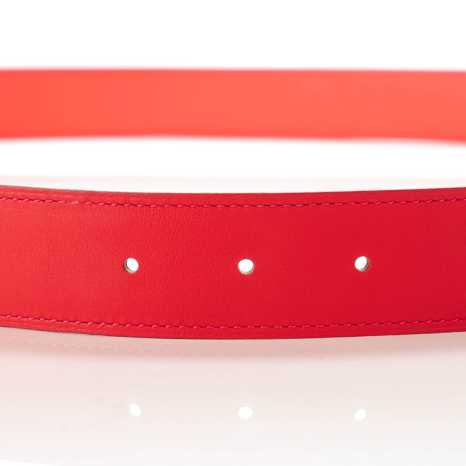 Hermes Swift Epsom 32mm Belt Strap 85 Vermilion Rose Jaipur 5 of 6