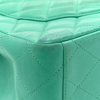 Chanel Lambskin Quilted Maxi Double Flap Green 17 of 20