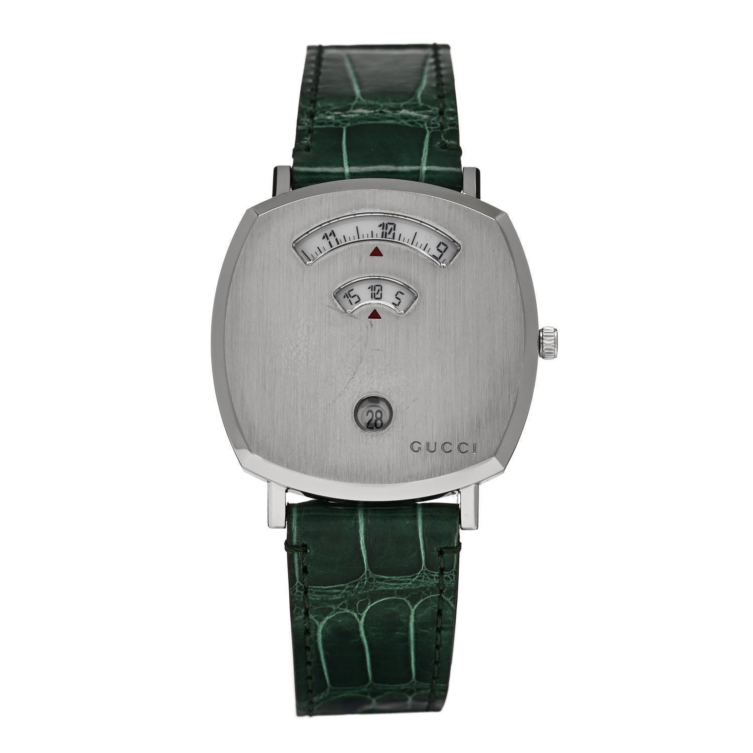 Gucci Stainless Steel Alligator 38mm Grip Quartz Watch Green 1 of 5