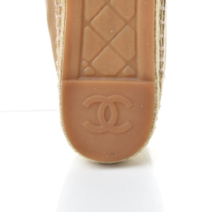 Chanel Lambskin CC Espadrilles 36 Beige Black 10 of 15