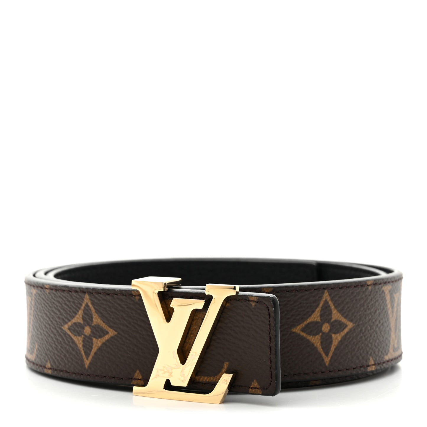 Calfskin Monogram 30mm LV Initiales Reversible Belt 85 34 Black