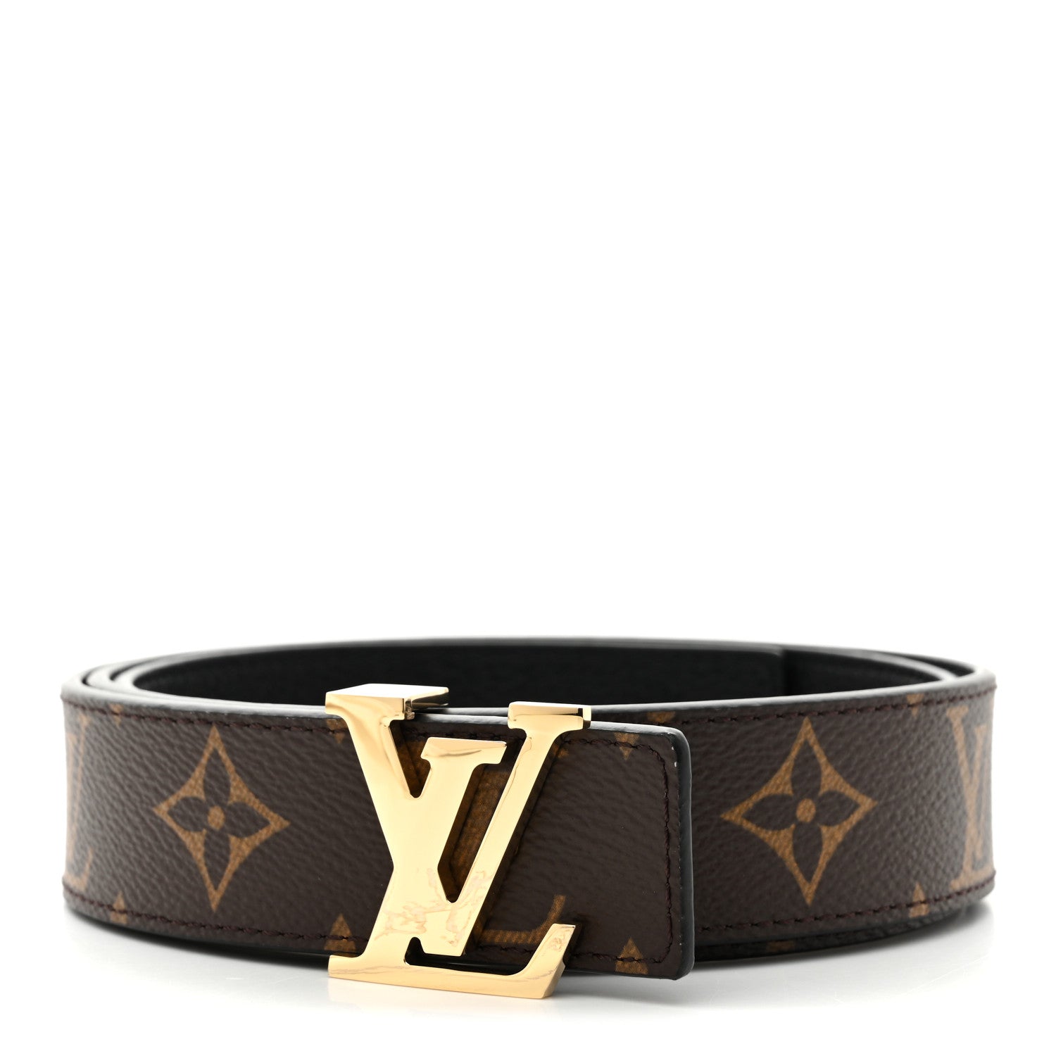 Louis Vuitton Calfskin Monogram 30mm LV Initiales Reversible Belt 85 34 Black 1 of 7