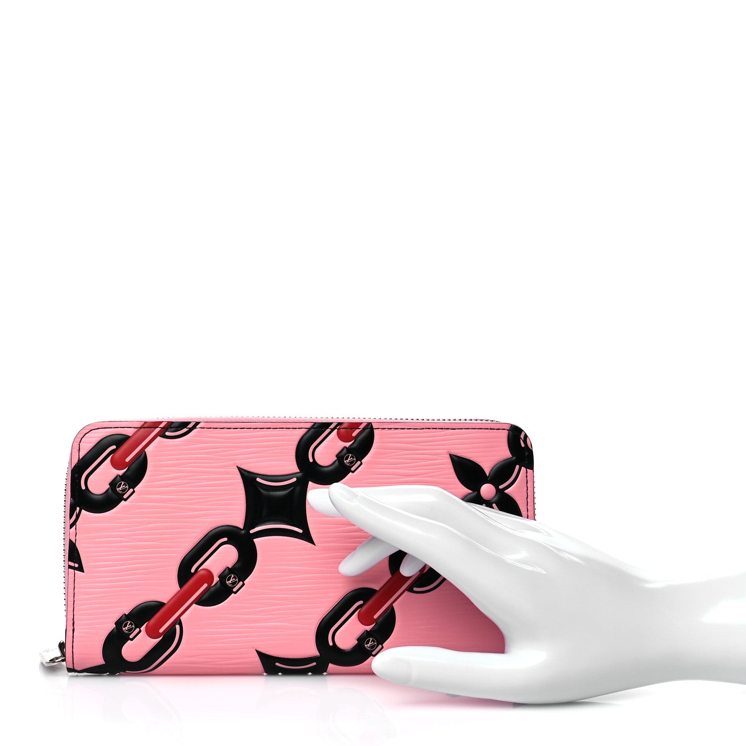 Louis Vuitton Epi Chain Flower Print Zippy Wallet Pink 2 of 7