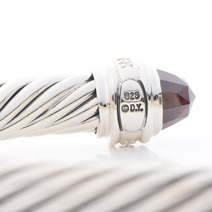 David Yurman Sterling Silver Diamond Garnet 7mm Cable Classics Bracelet 4 of 5