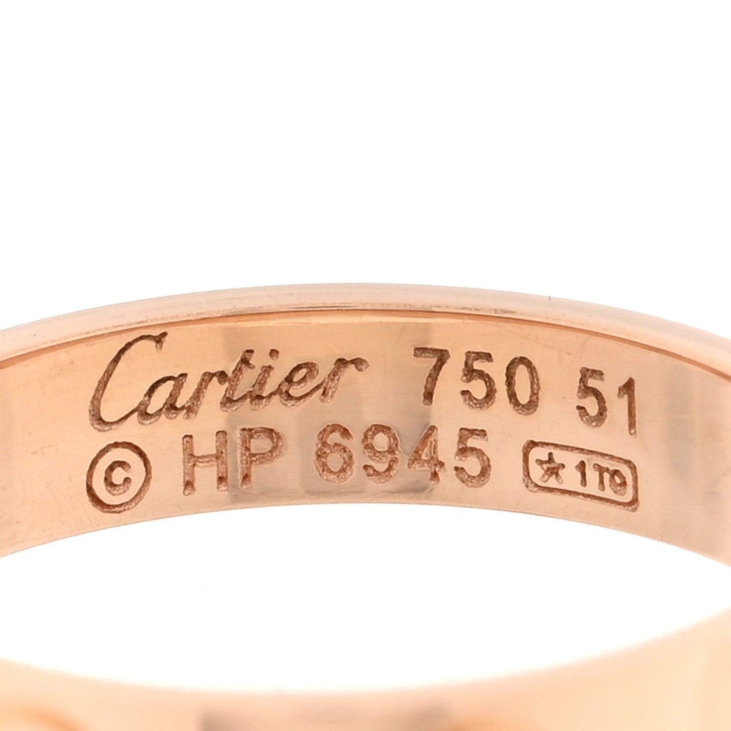Cartier 18K Pink Gold 3.5mm LOVE Wedding Band Ring 51 5.75 4 of 5