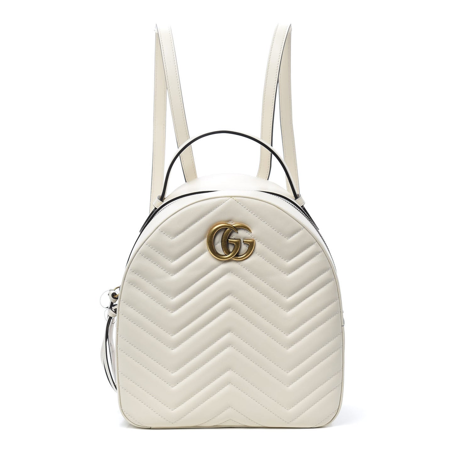 Calfskin Matelasse GG Marmont Dome Backpack White
