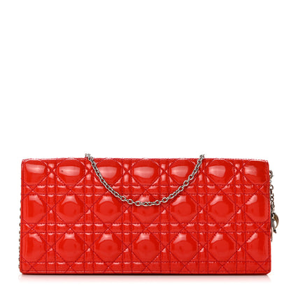 Christian Dior Patent Cannage Lady Dior Convertible Clutch Red 1 of 8
