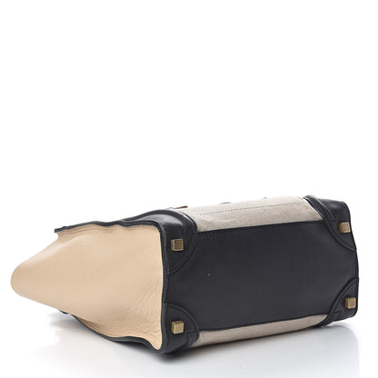 Celine Calfskin Linen Micro Tri-Color Luggage Beige 4 of 24