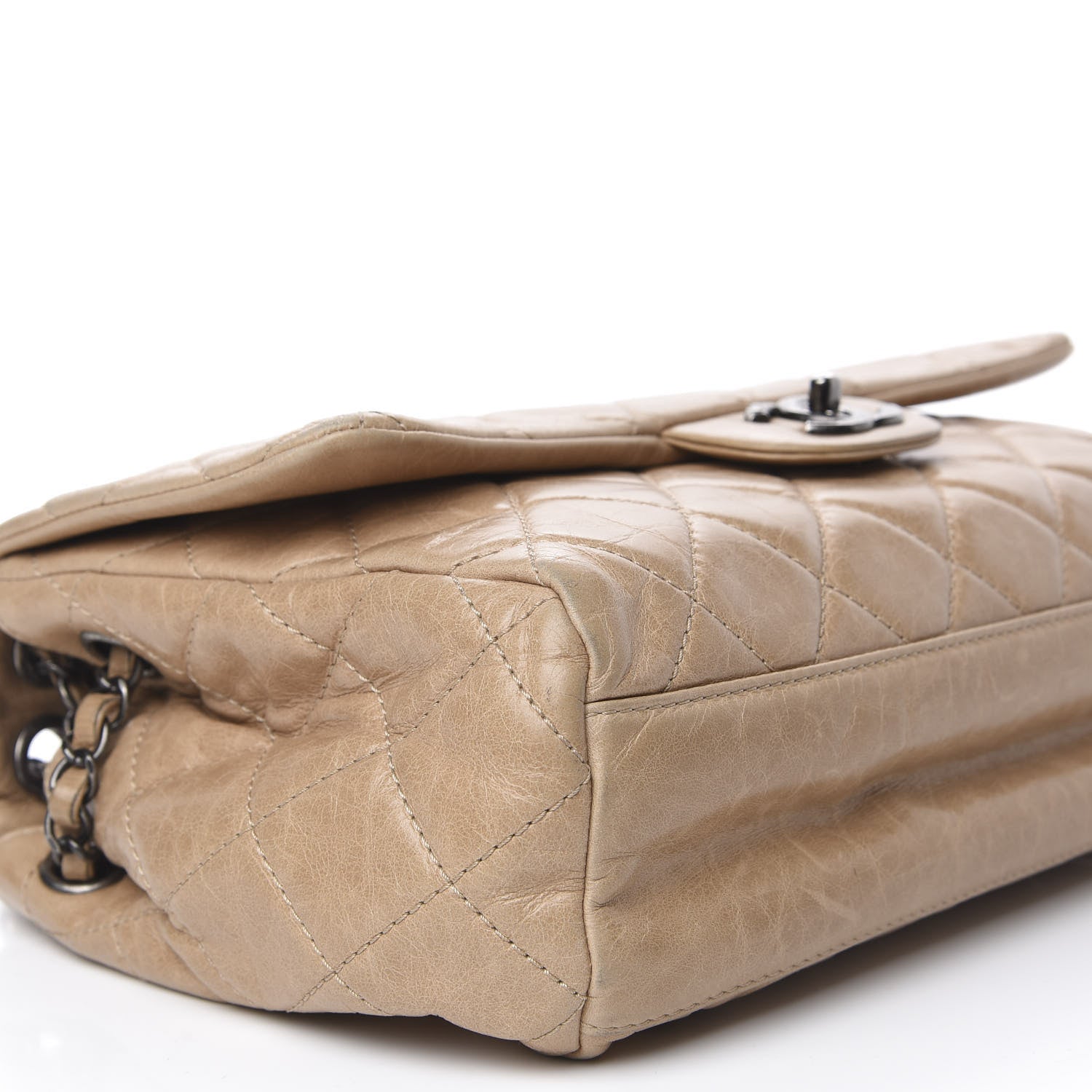 Chanel Glazed Calfskin Quilted Large Coco Soft Flap Beige 6 of 14