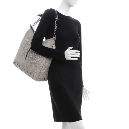 Jimmy Choo Washed Grainy Lambskin Studded Raven Hobo White Black 2 of 8