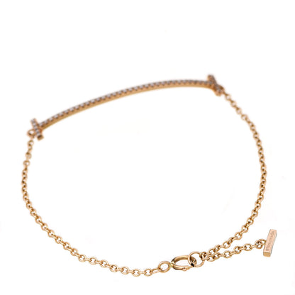 Tiffany 18K Yellow Gold Diamond T Smile Bracelet 2 of 5