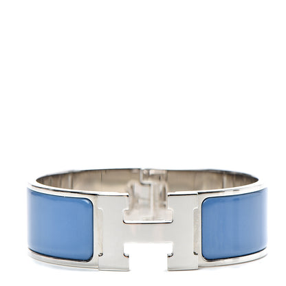 Hermes Enamel Wide Clic Clac H Bracelet GM Bleu Turquin 1 of 4