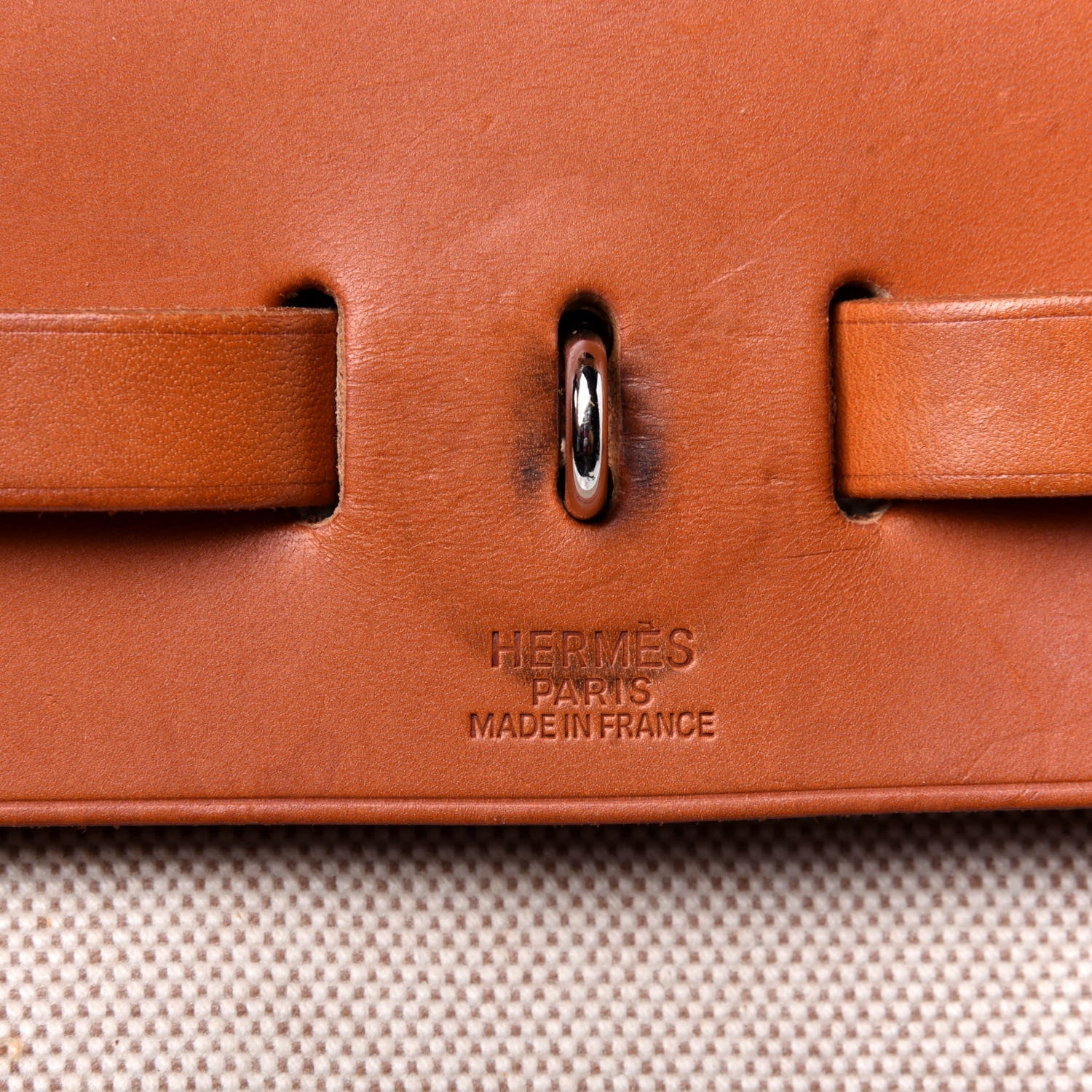Hermes Toile Vache Calfskin Herbag 30 PM Backpack Natural 15 of 32