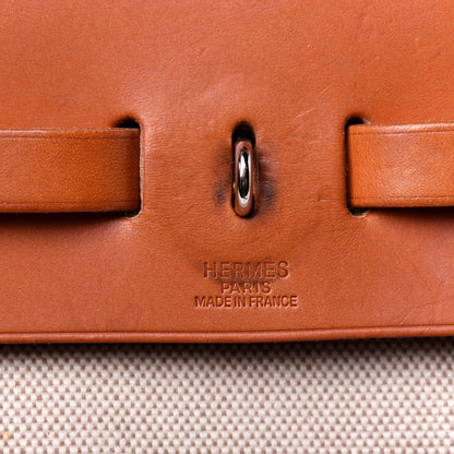 Hermes Toile Vache Calfskin Herbag 30 PM Backpack Natural 15 of 32