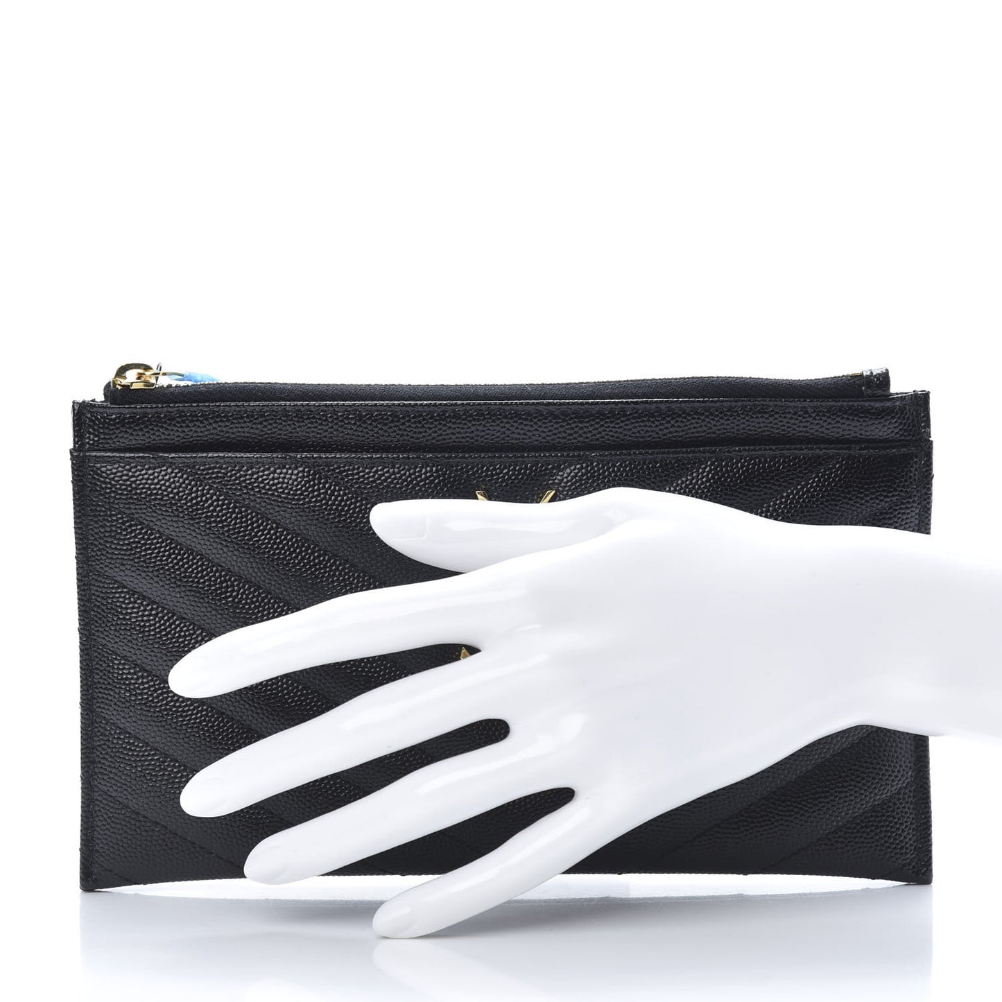 Grain De Poudre Chevron Monogram Bill Pouch Black