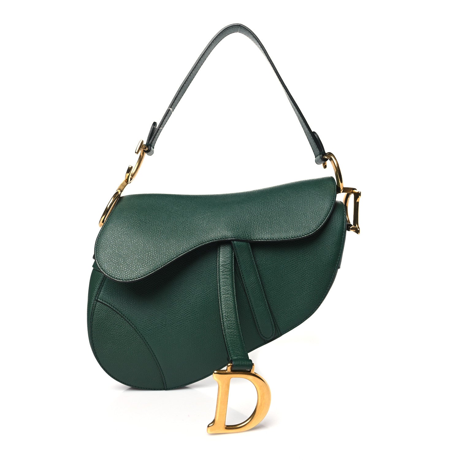 Christian Dior Grained Calfskin Saddle Bag Green 1 of 9