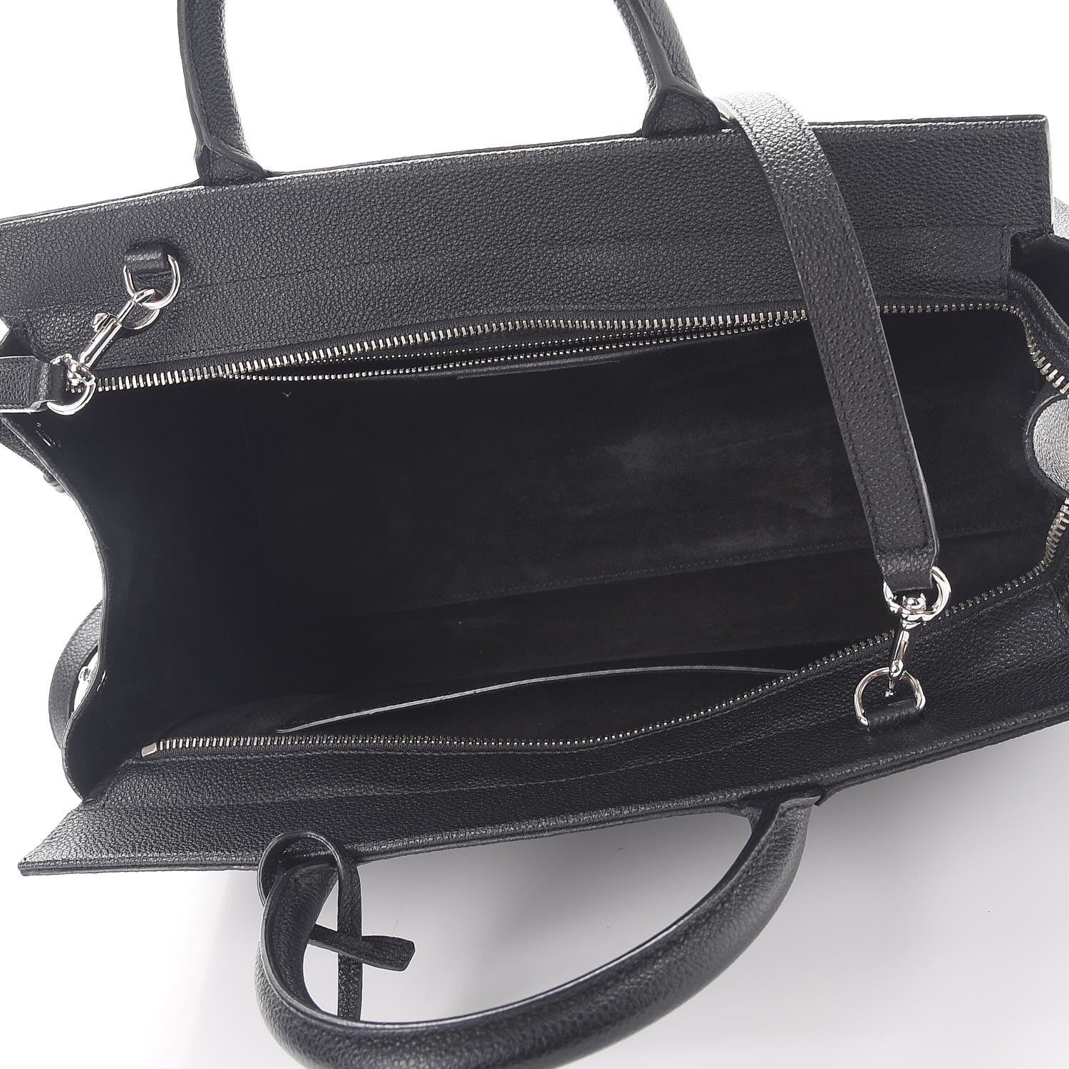 Saint Laurent Grained Calfskin Small Cabas Rive Gauche Black 6 of 12