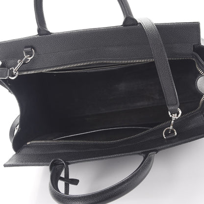 Saint Laurent Grained Calfskin Small Cabas Rive Gauche Black 6 of 12