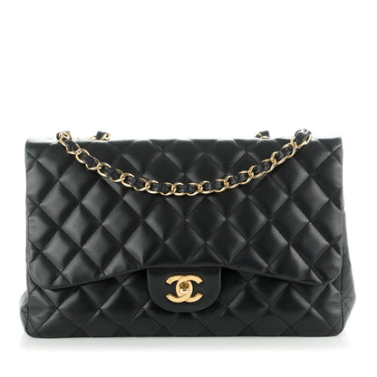 Chanel Lambskin Quilted Jumbo Single Flap Black 1 of 8