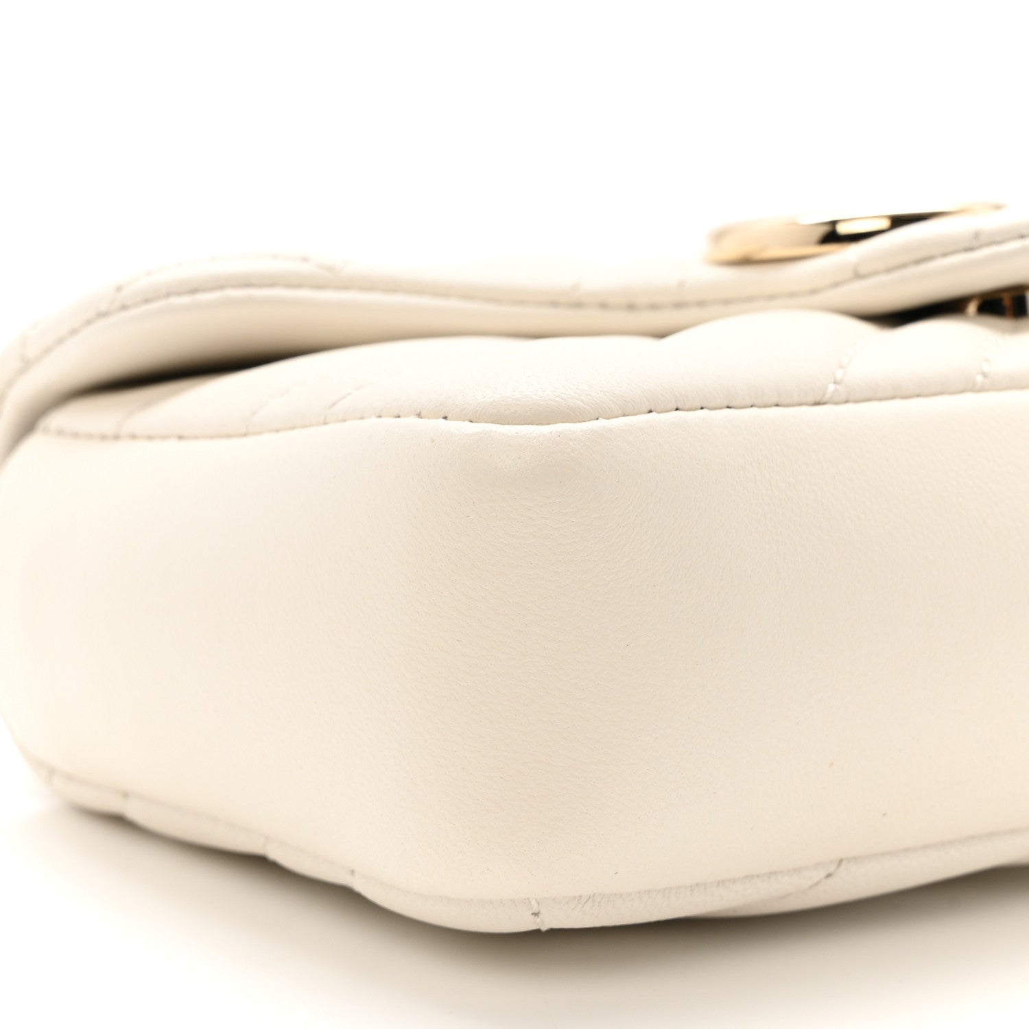 Gucci Lambskin Matelasse Mini GG Marmont Shoulder Bag White 8 of 9