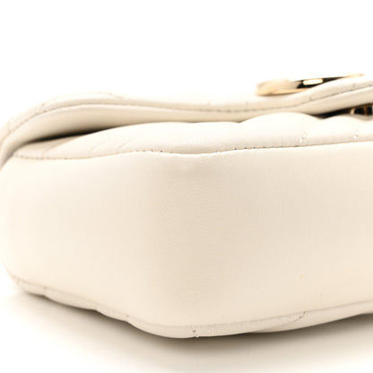 Gucci Lambskin Matelasse Mini GG Marmont Shoulder Bag White 8 of 9